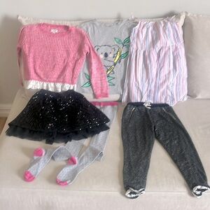 Size 5/6 pink, black and grey bundle of quality clothes